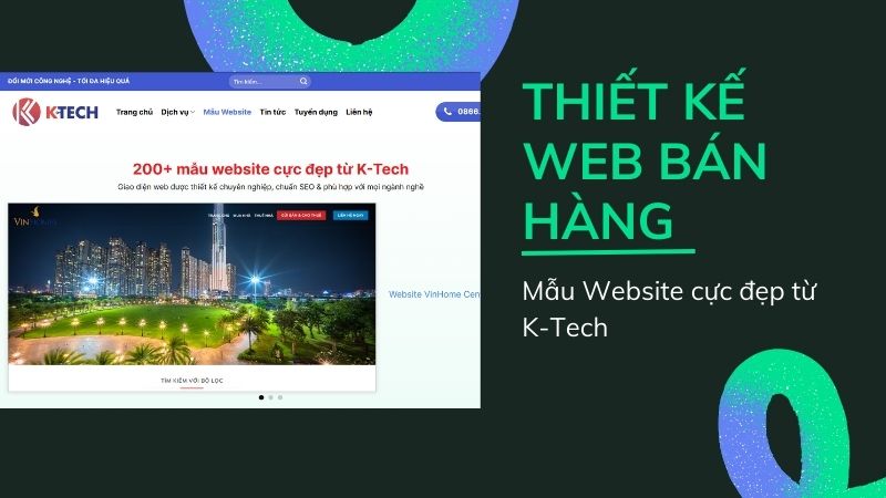Mẫu web bán hàng đẹp mắt đến từ K-Tech