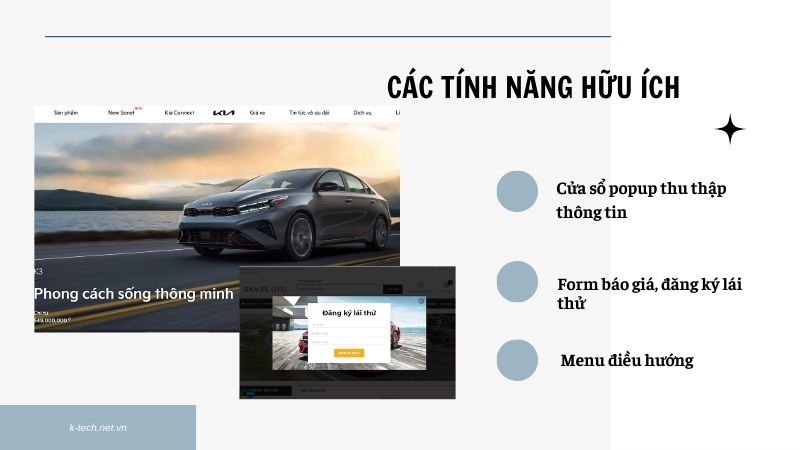 Các tính năng hữu ích khi thiết kế website ô tô