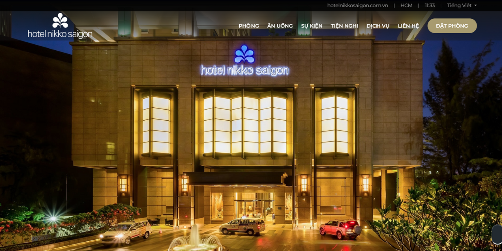 Mẫu website khách sạn Hotel Nikko Saigon