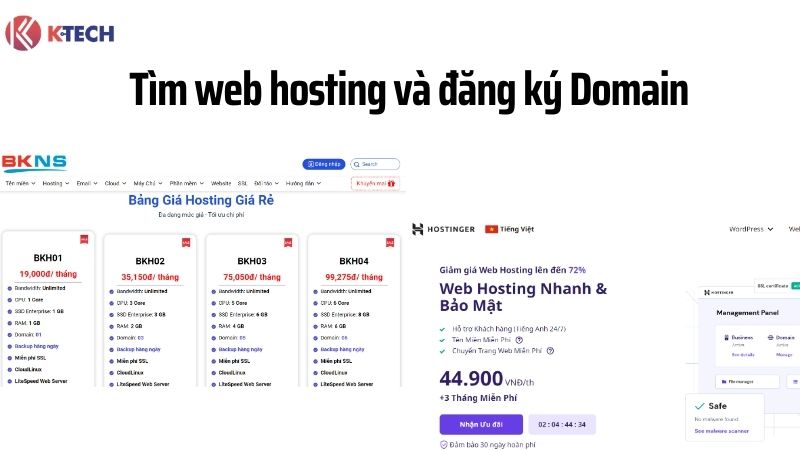 Tìm web hosting và đăng ký domain