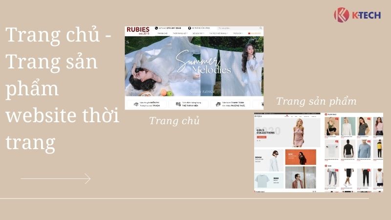 Trang chủ - Trang sản phẩm website thời trang