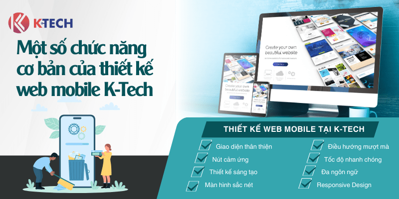 Một số chức năng cơ bản của thiết kế web mobile tại K-Tech