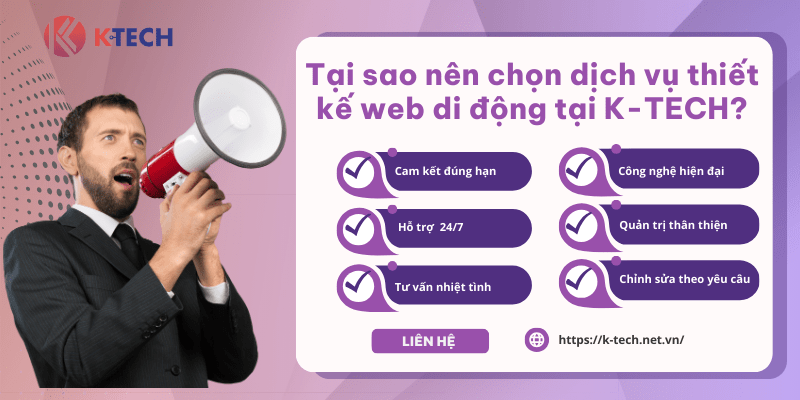 Tại sao nên chọn thiết kế web mobile tại K-Tech