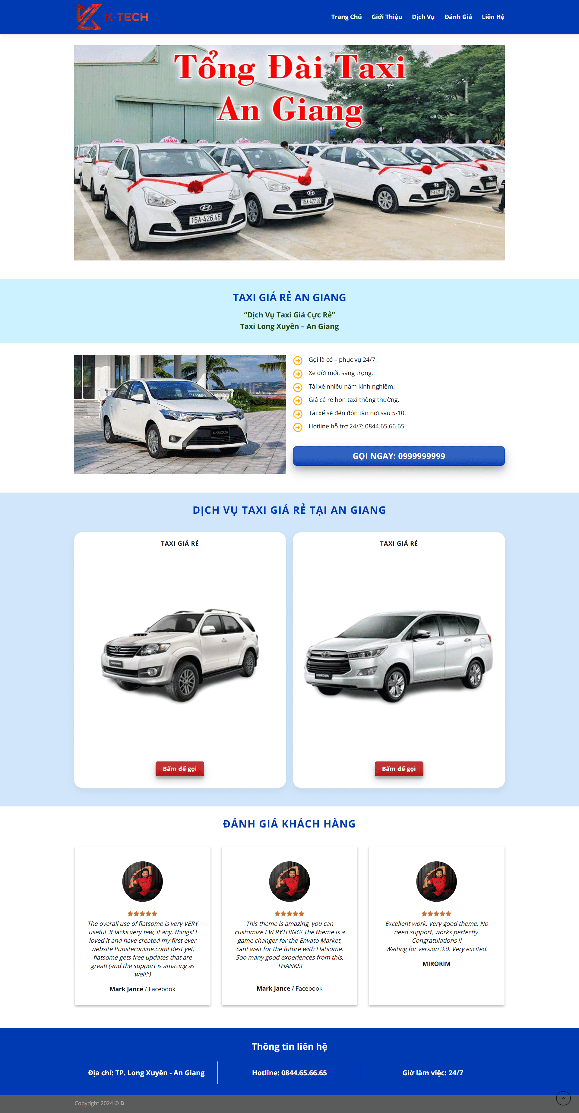 Website Dịch Vụ Taxi