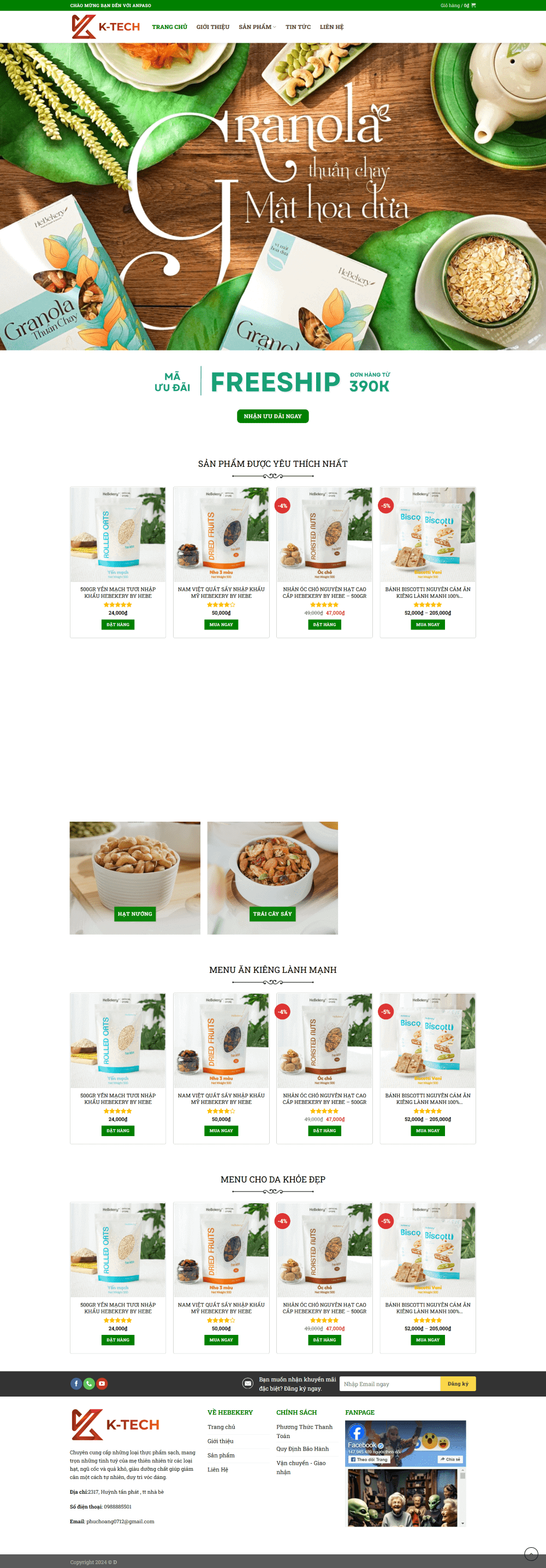 Website Bán Thực Phẩm Healthy