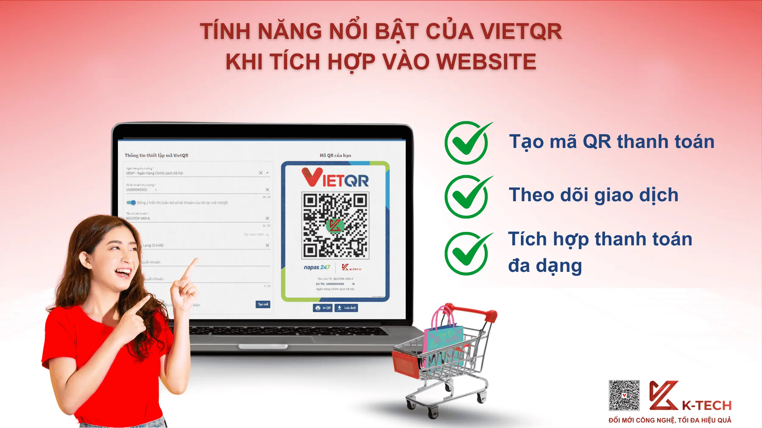 Các tính năng nổi bật của VietQR khi tích hợp vào website