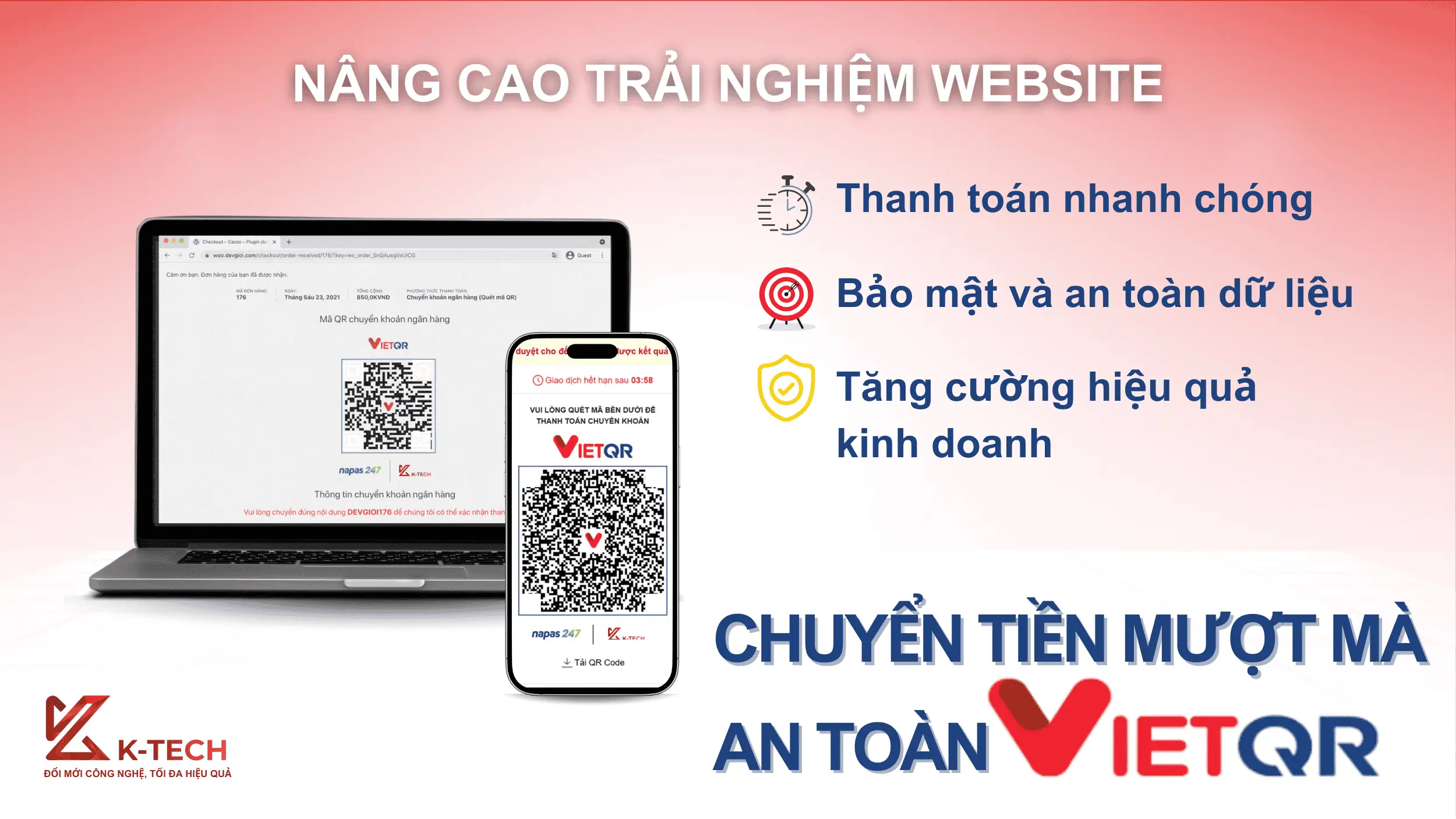 K-Tech nâng cao trải nghiệm website khi hợp tác với VietQR