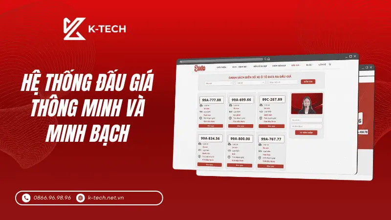 Website mua bán - đấu giá biển số xe Số Đỏ có hệ thống đấu giá