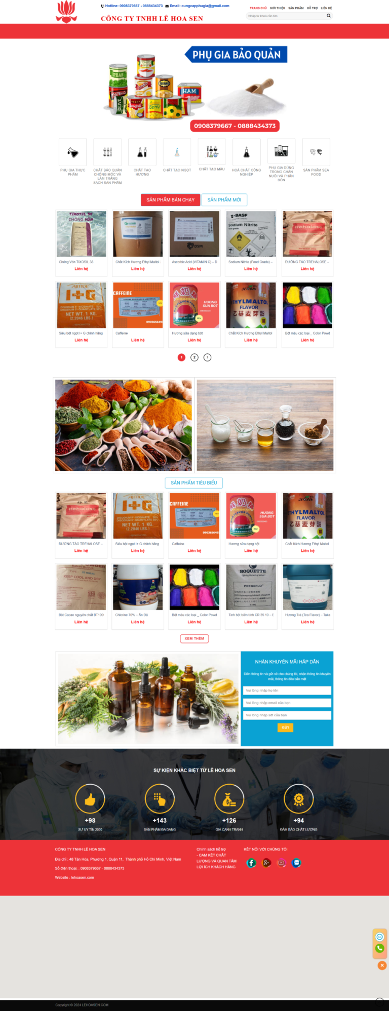 Web bán phụ gia thực phẩm