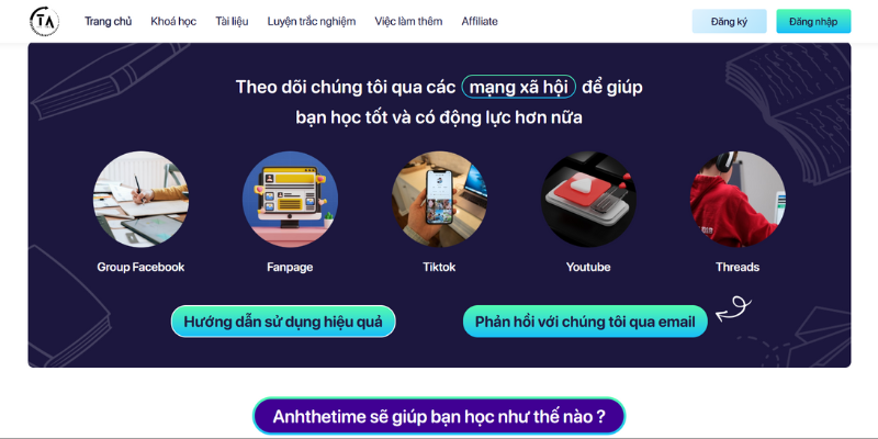 Mẫu website đăng ký khóa học online