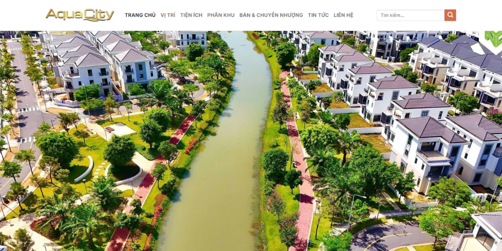 Mẫu website bất động sản dự án Aqua city 