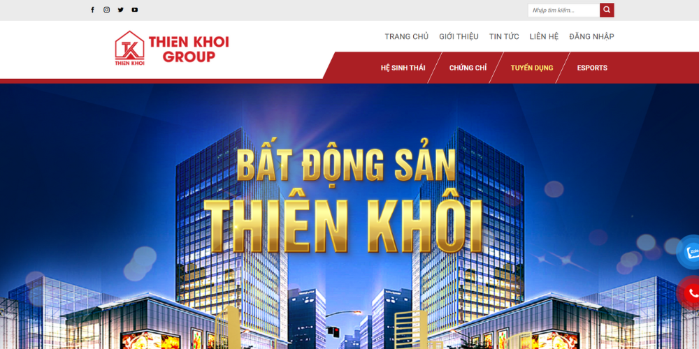 Mẫu website bất động sản tập đoàn Thiên Khôi 