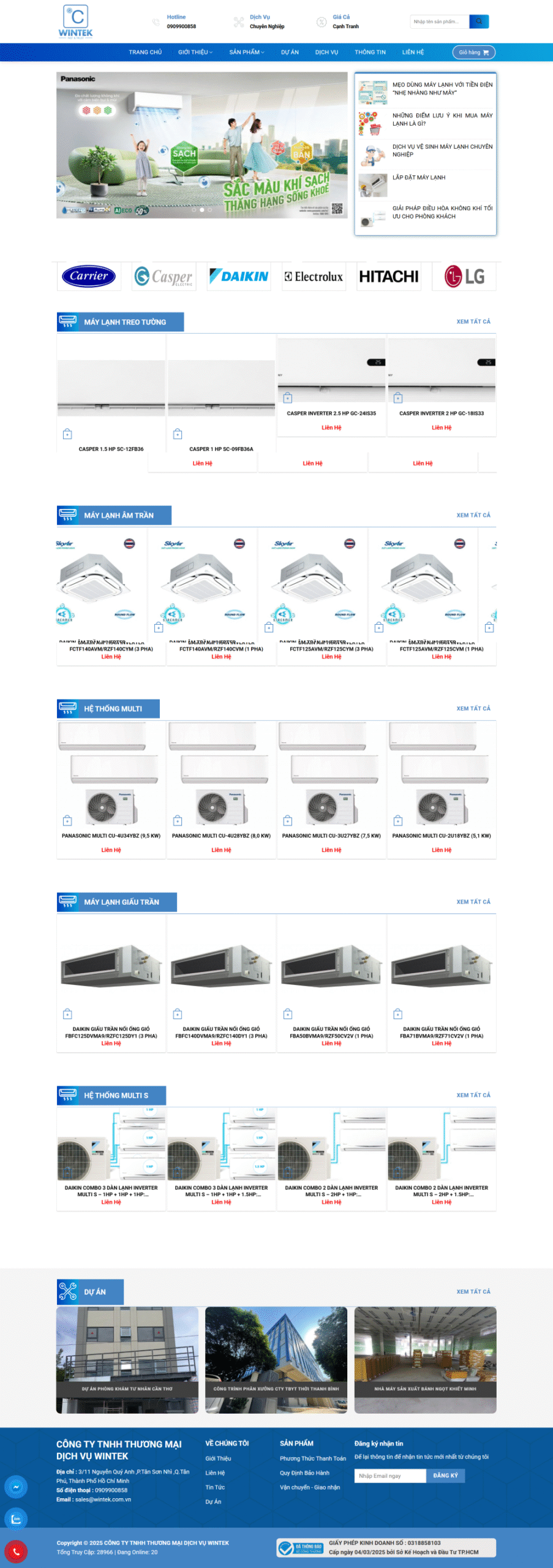 WEBSITE CÔNG TY BÁN THIẾT BỊ ĐIỆN LẠNH