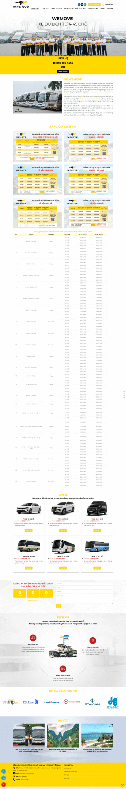 WEBSITE DỊCH VỤ CHO THUÊ XE
