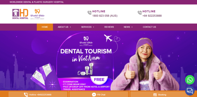 Mẫu thiết kế website nha khoa - Dental Center Vietnam