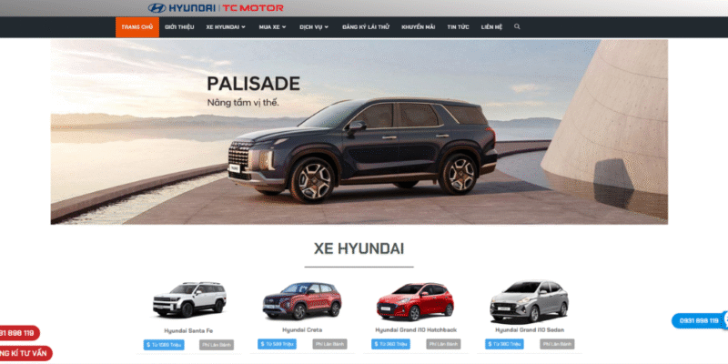 Mẫu thiết kế website bán ô tô - Huyndai Motor