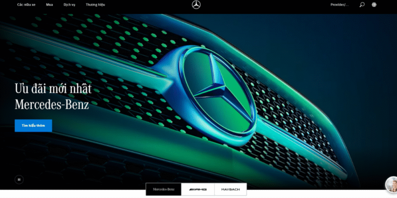 Mẫu thiết kế website bán ô tô - Mercedes