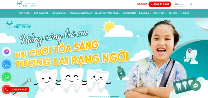 Mẫu thiết kế website nha khoa - Nha Khoa Quốc Tế Việt Pháp