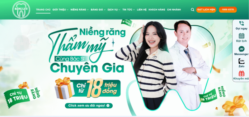 Mẫu thiết kế website nha khoa - Nha Khoa Đăng Lưu
