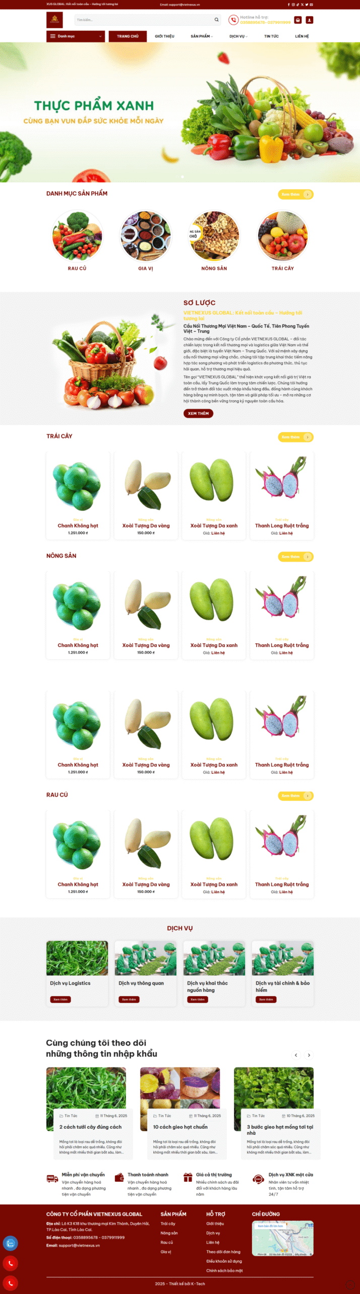 WEBSITE THỰC PHẨM XANH