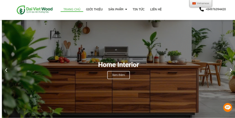 Mẫu thiết kế website nội thất - Dat Viet Wood