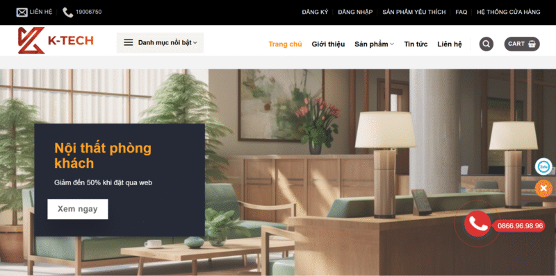 Mẫu thiết kế website nội thất - Dolar Furniture