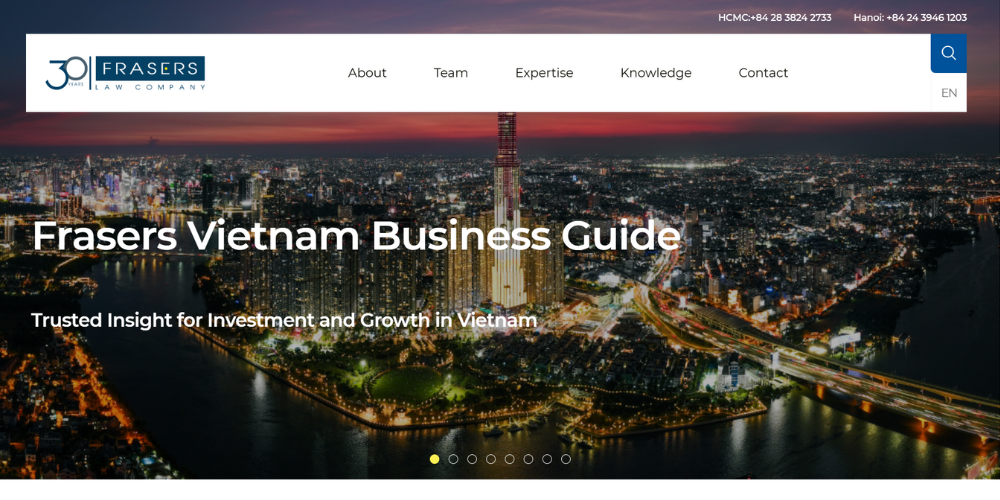 Mẫu thiết kế website công ty luật - Frasers Law Company