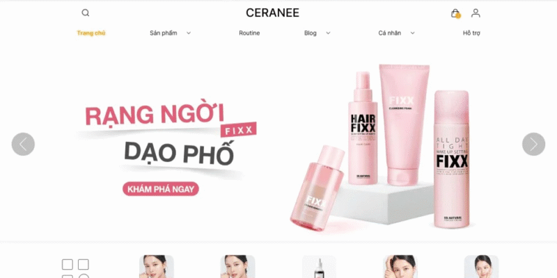 Mẫu thiết kế website làm đẹp - Ceranee