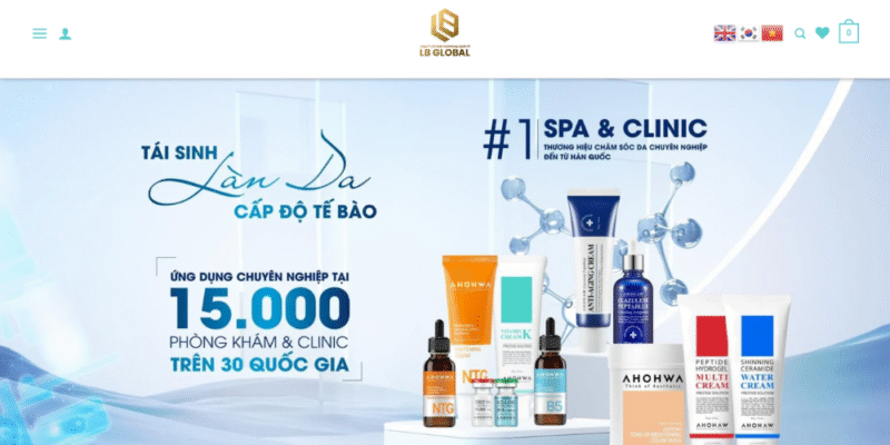 Mẫu thiết kế website làm đẹp - LB Global