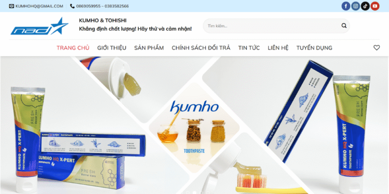 Mẫu thiết kế website làm đẹp - NAD