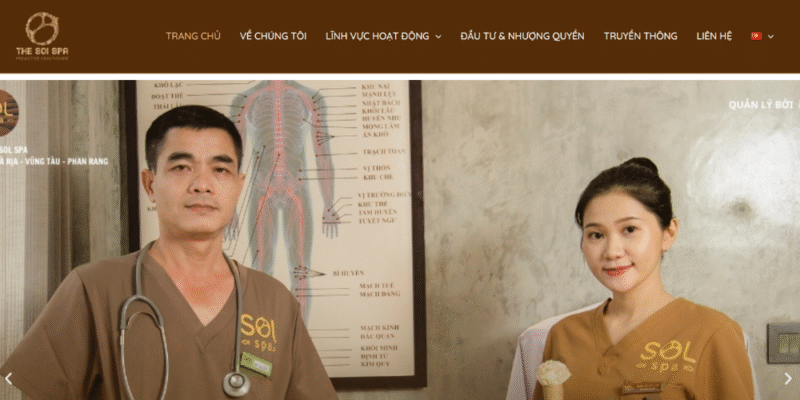 Mẫu thiết kế website làm đẹp - The Sỏi Spa