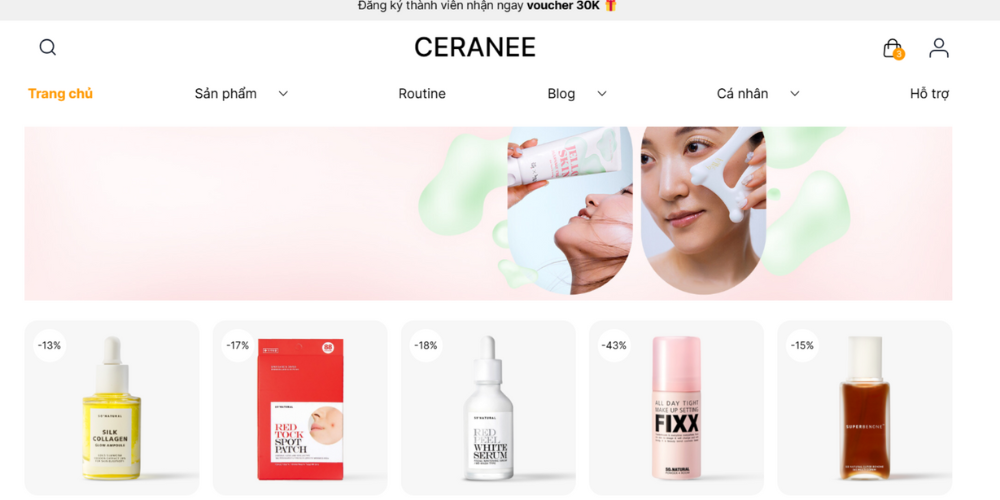 Mẫu thiết kế website mỹ phẩm So’natural 