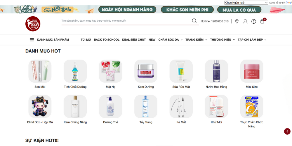 Mẫu thiết kế website mỹ phẩm Thế Giới SkinFood 
