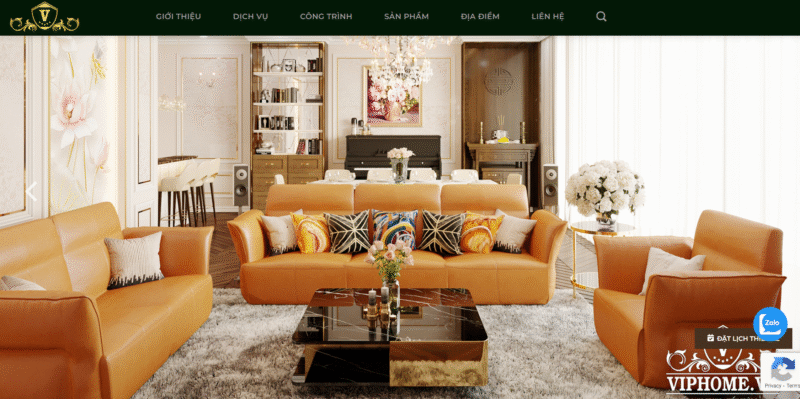 Mẫu thiết kế website nội thất - Viphomes