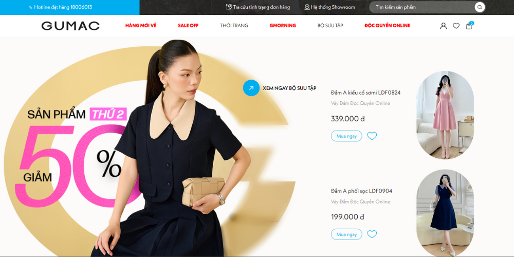 Mẫu thiết kế website bán hàng online GUMAC