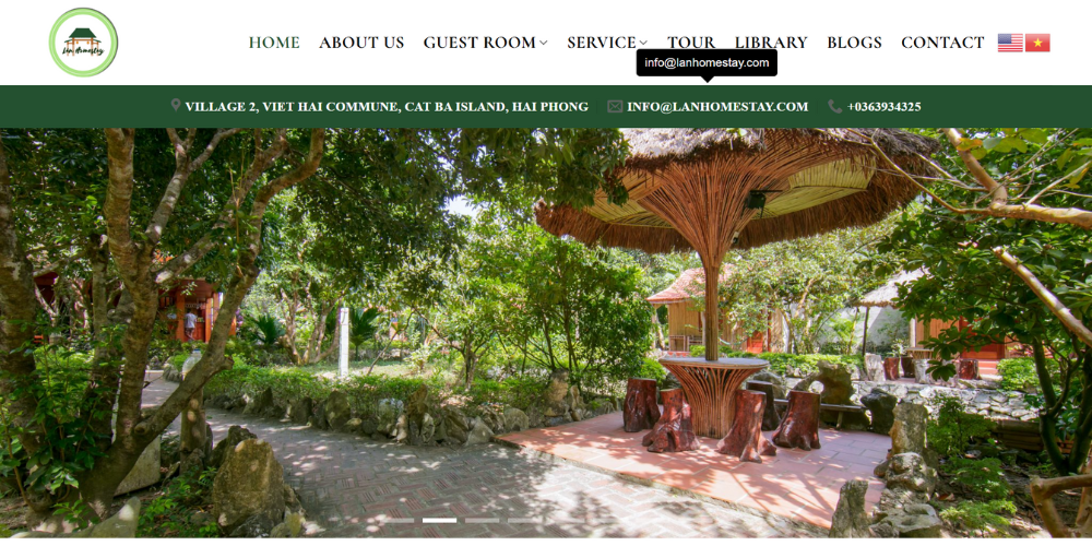 Mẫu thiết kế website du lịch - Lan Homestay
