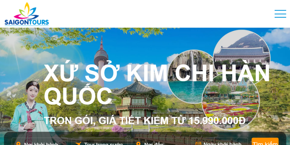 Mẫu thiết kế website du lịch - Saigon Tours Asia