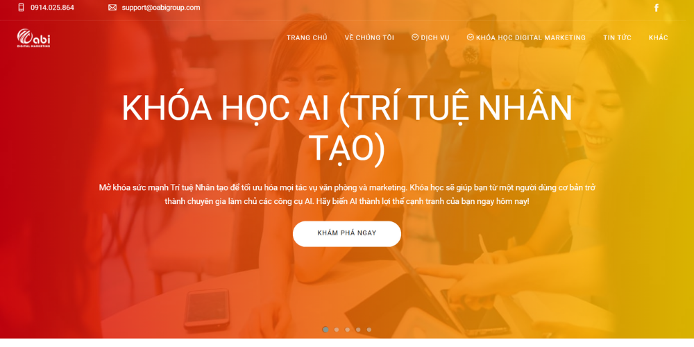 Mẫu thiết kế website tại Huế - OABI Digital Marketing