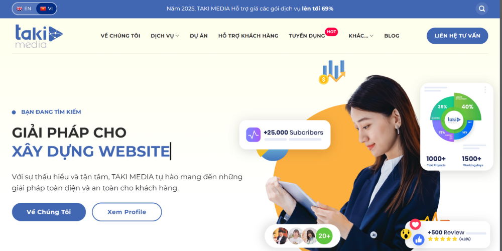 Mẫu thiết kế website tại Huế - Taki Media