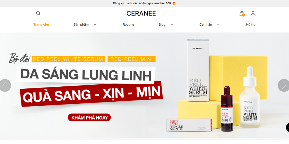 Mẫu website bán hàng mỹ phẩm So’natural tối ưu SEO 2025