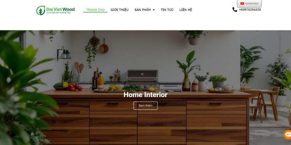 Mẫu website bán hàng nội thất Đại Việt Wood giao diện chuẩn UXUI