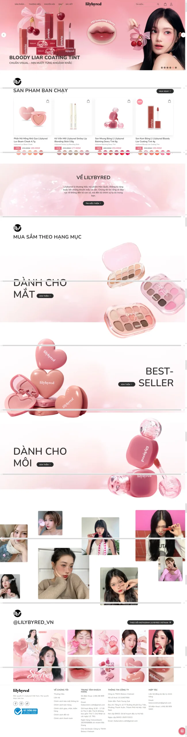 WEBSITE MỸ PHẨM LILYBYRED