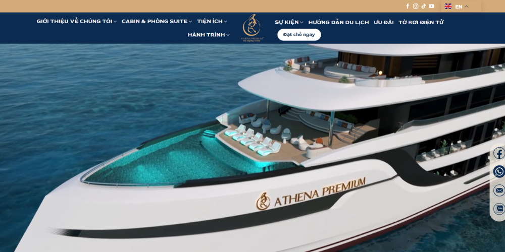 Athena Premium - Website dịch vụ du thuyền cao cấp