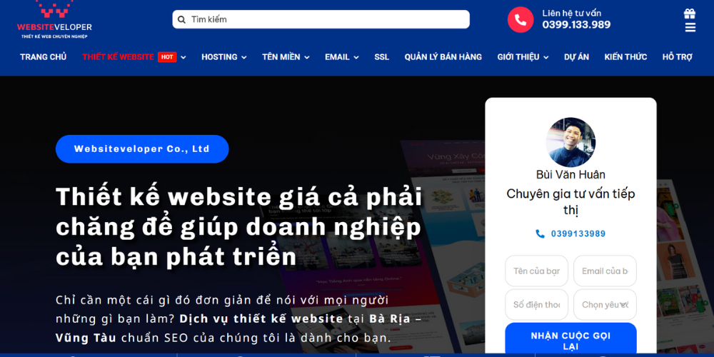 Công ty thiết kế web Vũng Tàu - Websitevelope