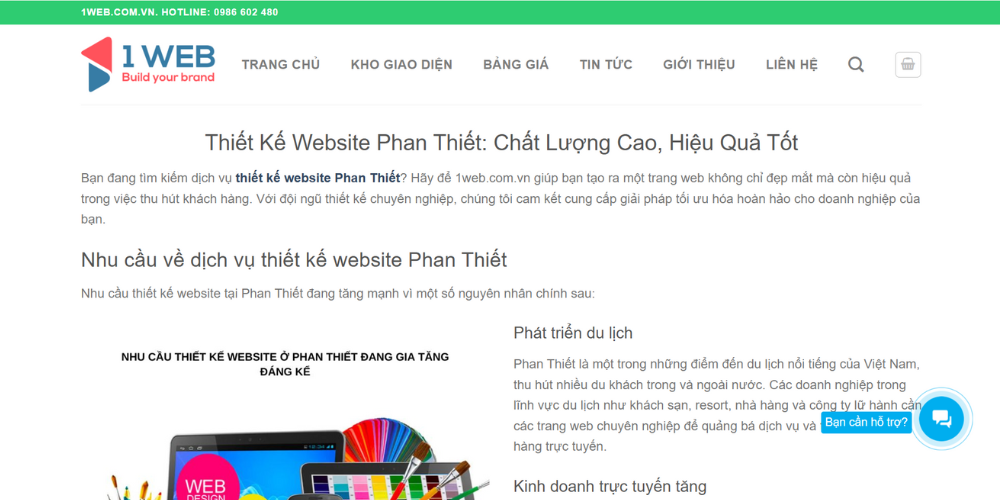 Công ty thiết kế website Phan Thiết - 1 Web