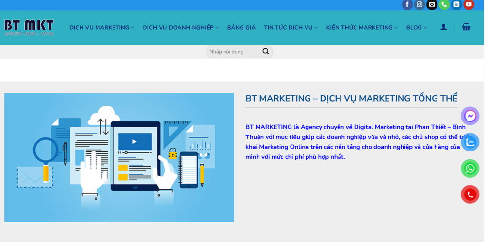 Công ty thiết kế website Phan Thiết - BT Marketing