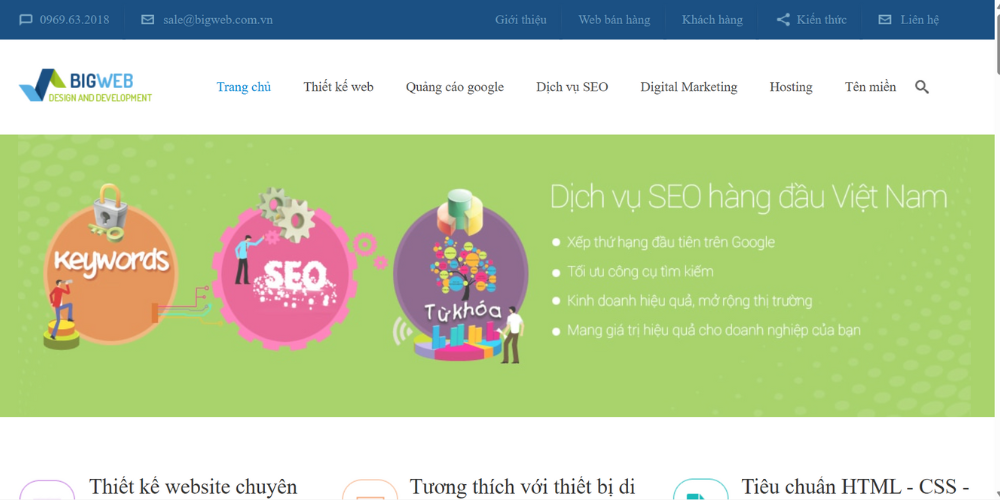 Công ty thiết kế website Spa - Big Web