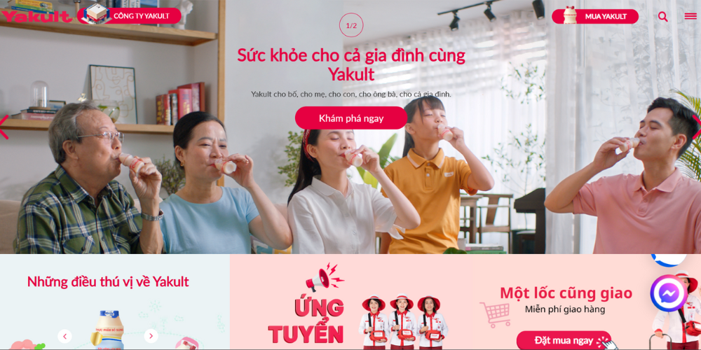 Mẫu Thiết Kế Website Giới Thiệu Doanh Nghiệp Yakult