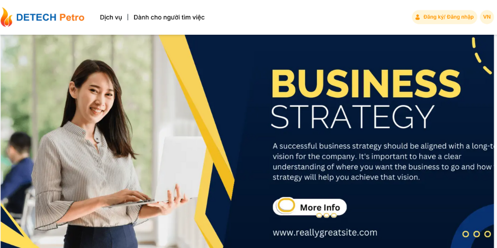 Mẫu thiết kế website đăng tin tuyển dụng Detech Petro