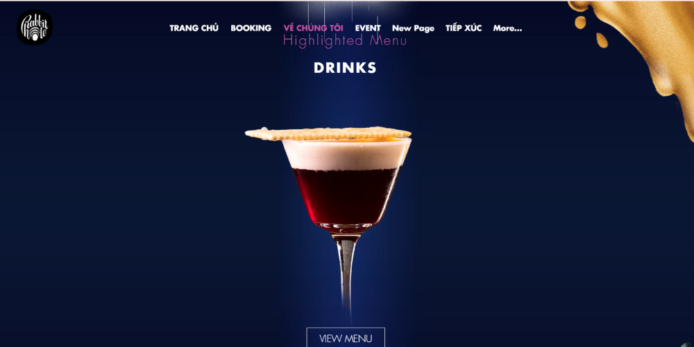 Mẫu thiết kế website quán Bar - Rabbit Hole Bar